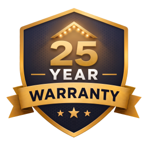 25-year warranty on exterior lighting